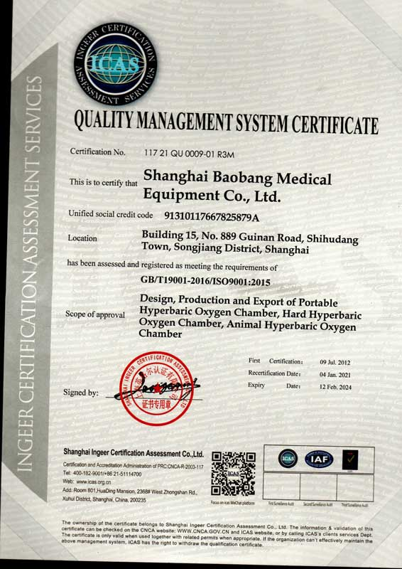 ISO 9001 certificate
