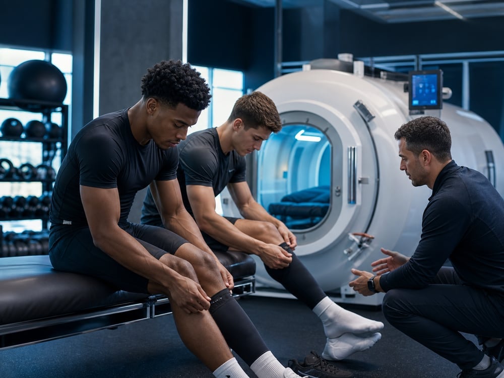 MACY-PAN high ATA hard chamber in athlete team recovery gym setting