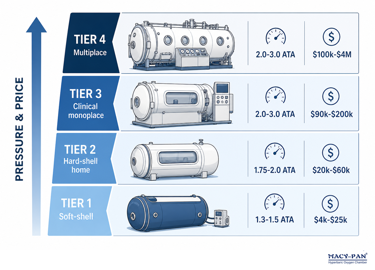 Hyperbaric Chamber Cost at a Glance: The 4-Tier Price Ladder (2026) — MACY-PAN