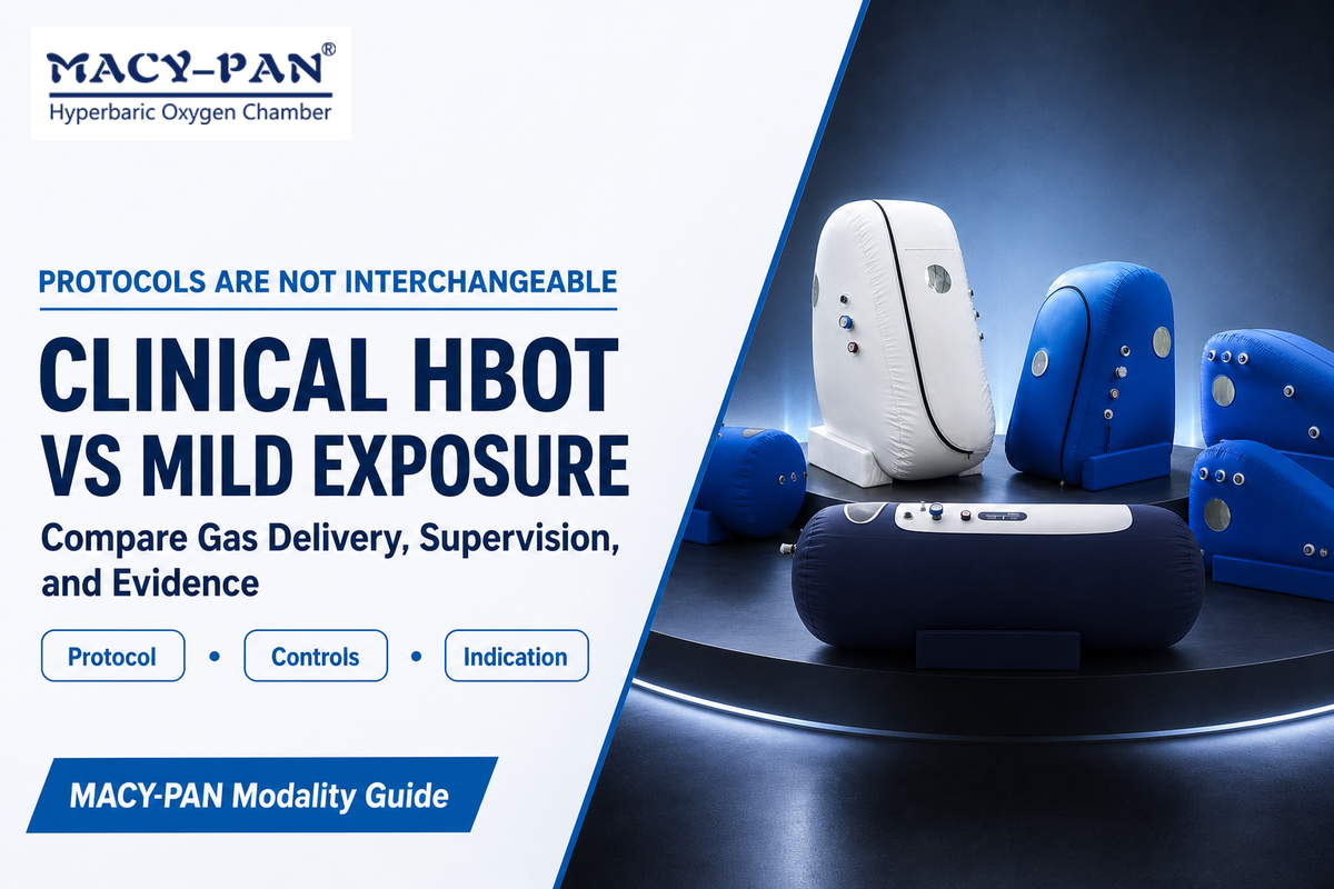 Clinical HBOT and mild chamber poster separates protocol, oxygen delivery, supervision, and evidence