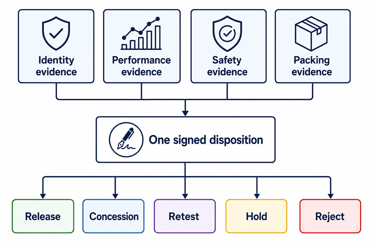 Use the 4-Evidence Shipment Release Dossier for Release, Concession, Retest, Hold, or Reject — MACY-PAN