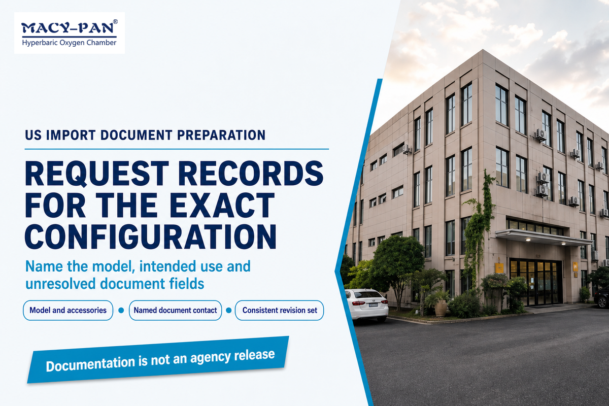 Request records for the exact model, intended use and unresolved fields. Sources: CBP and FDA.