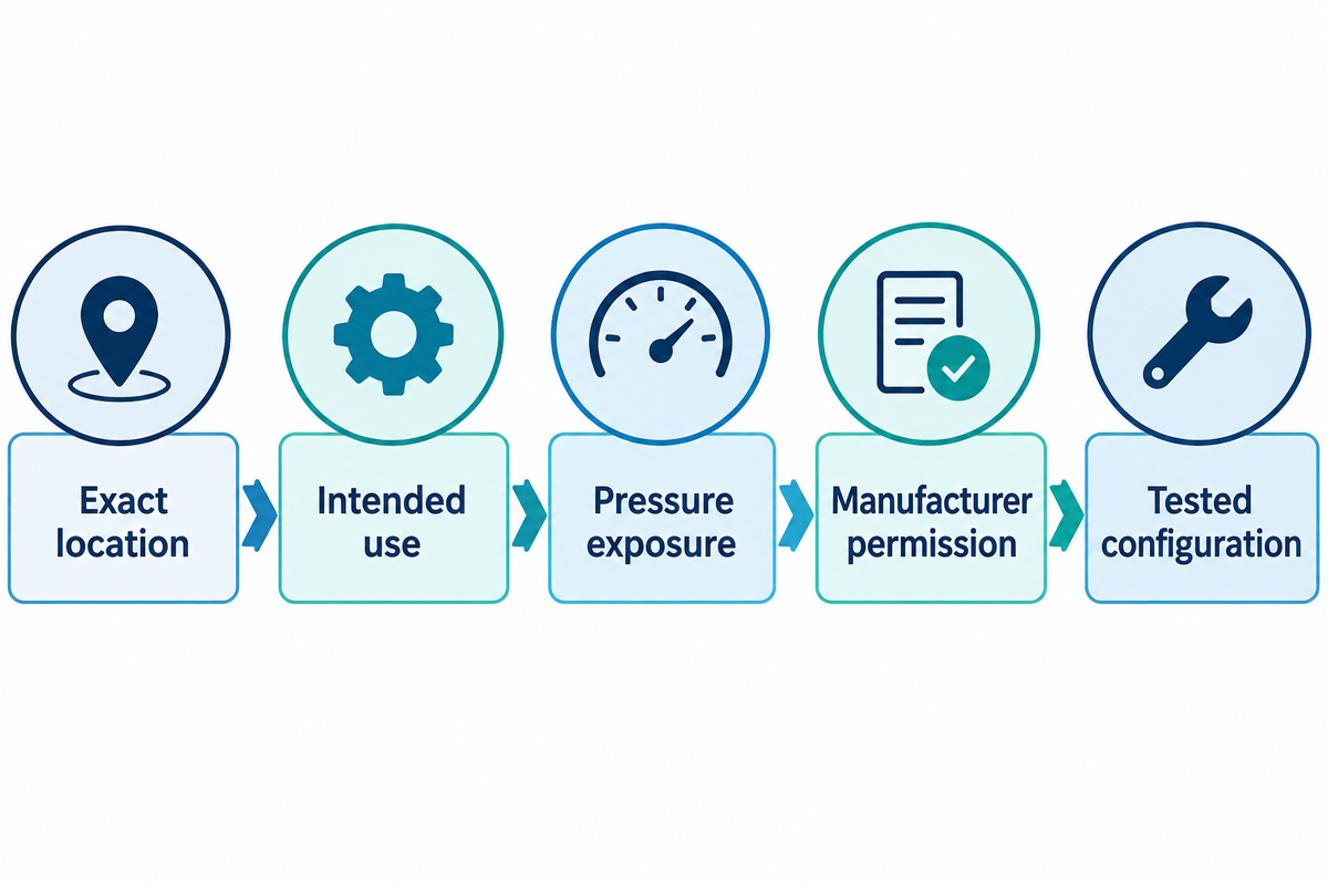 Accessory suitability depends on location and exact configuration; FDA advice does not grant blanket permission.