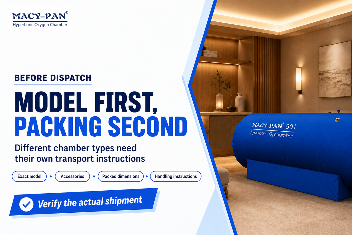 Different chamber types need their own transport instructions; MACY-PAN packing guide.