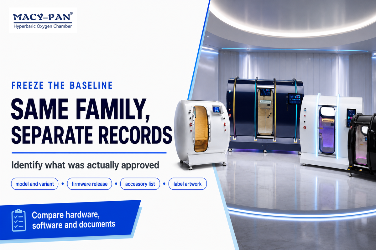 Different chamber variants require separate approved hardware, software and document records.